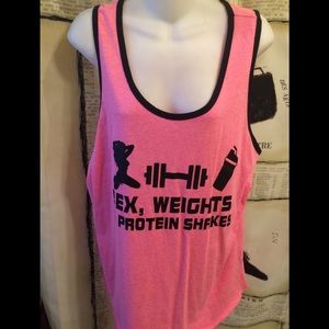 NWOT- Sex, Weights, & Protein Shakes Gym Tank-XL